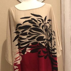 Japanese Print Short Kimono Sleeve Top